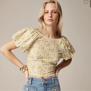 Jcrew Liberty puff sleeve top